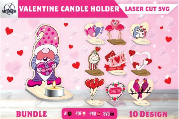 Paquete De Portavelas Para San Valentin 2 Creativo Digital